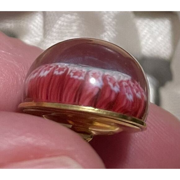 Charles Murat Millefiori Glass Cufflinks Red White Gold Plated x Saint-Louis Col - Picture 14 of 14